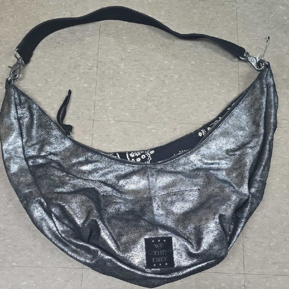 We The Free Metallic Hobo Bag